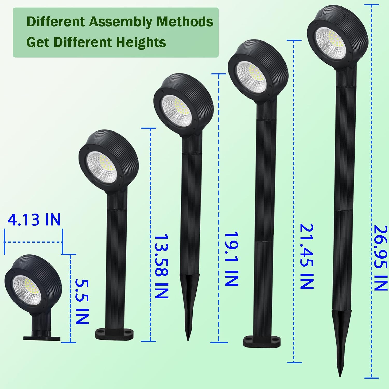 GULADUS Luces solares de camino de 300 lúmenes, 32 LED con 3 modos de luz regulables, hasta 12 horas de luz solar negra para paisaje, patio, camino,