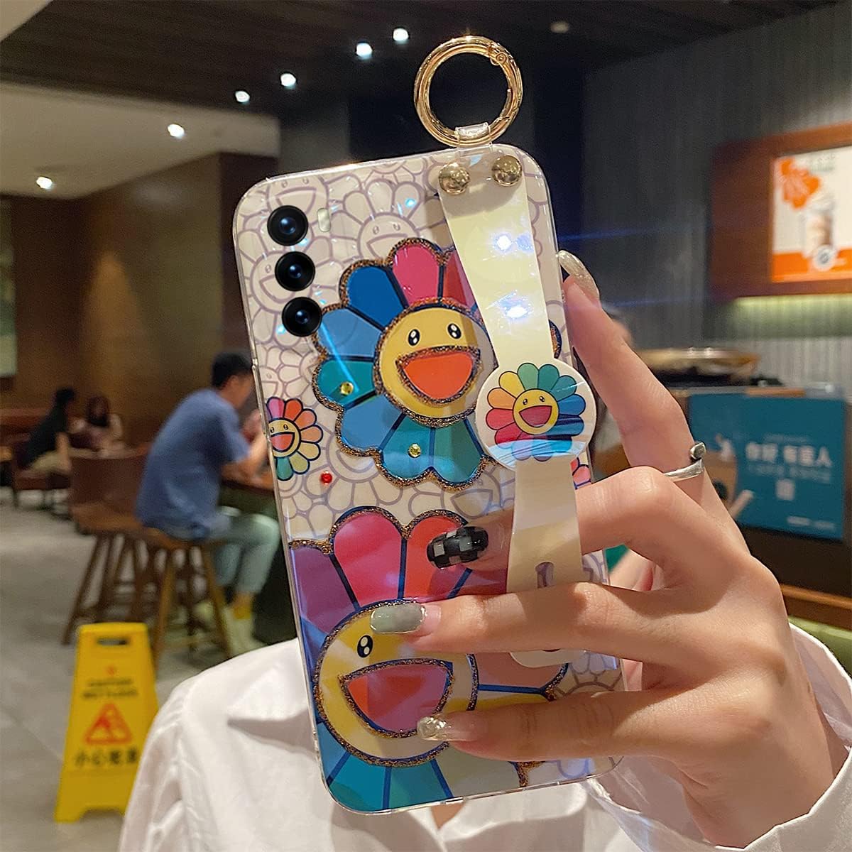 Funda protectora para Motorola Moto G Stylus 5G (no 4G) 2022 de 6.8 pulgadas con correa para la muñeca con purpurina IMD lindo diseño de dibujos