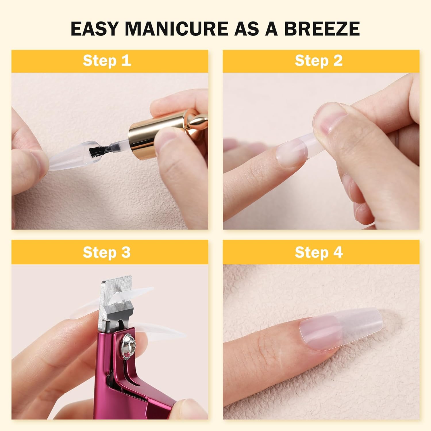 BEZOX Sharp Blade – Cortaúñas acrílicas, cortadores de puntas de uñas profesionales y de alta precisión, cortador de uñas postizas para puntas de