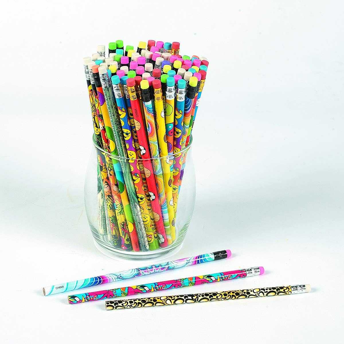 Fun Express – Surtido de lápices de lujo (100 piezas) – Papelería – Lápices – Lápices – Surtidos impresos – 100 piezas