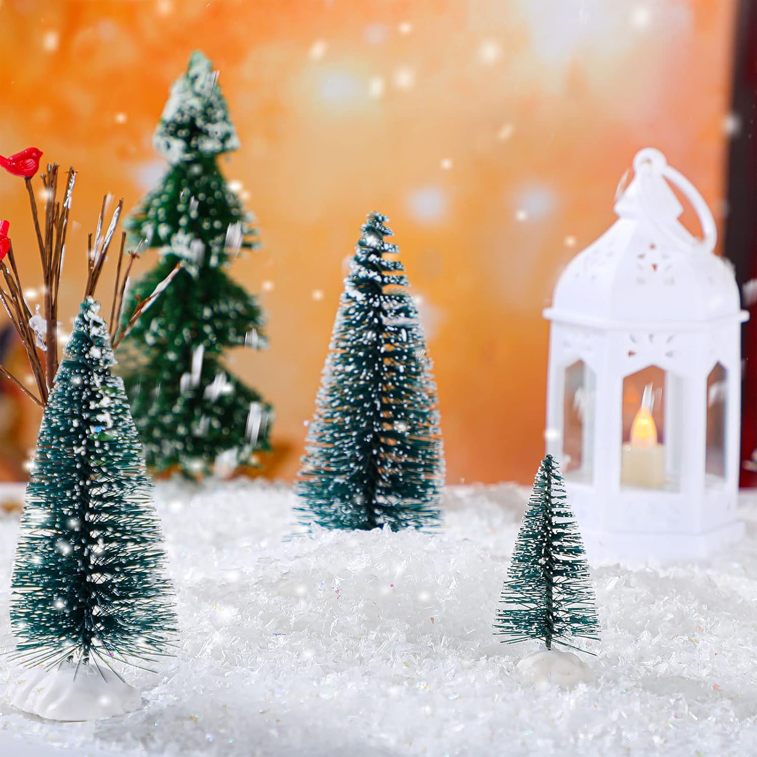 Hungdao Relleno de polvo de nieve artificial de invierno, copos de nieve falsos, decoración de nieve para manualidades, nieve brillante para