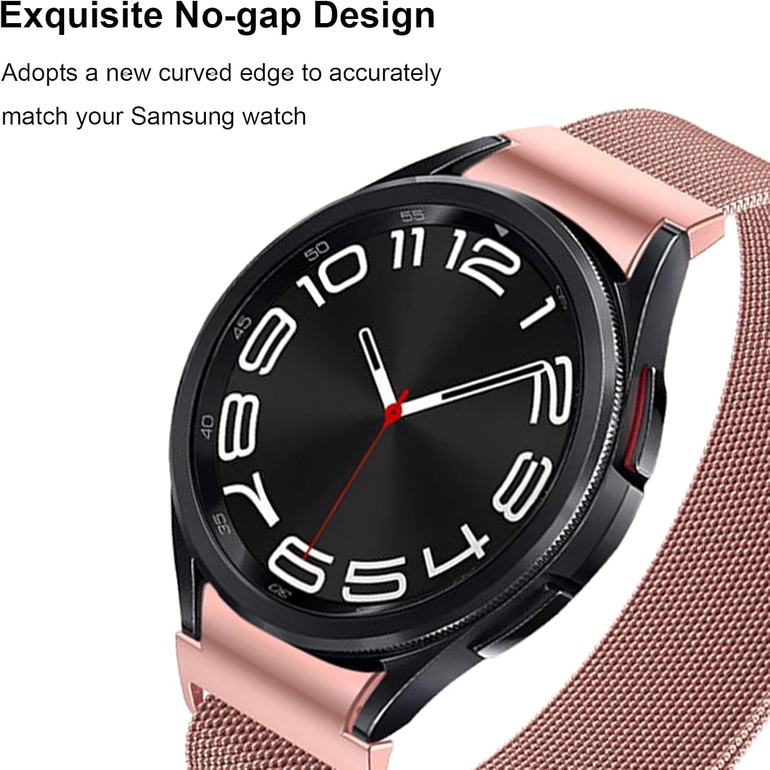 Correas de metal One Click No Gap compatibles con Samsung Galaxy Watch 6 5 4 1.575 in 1.732 inGalaxy Watch 6 Classic Band 1.850 in 1.693 inWatch 5