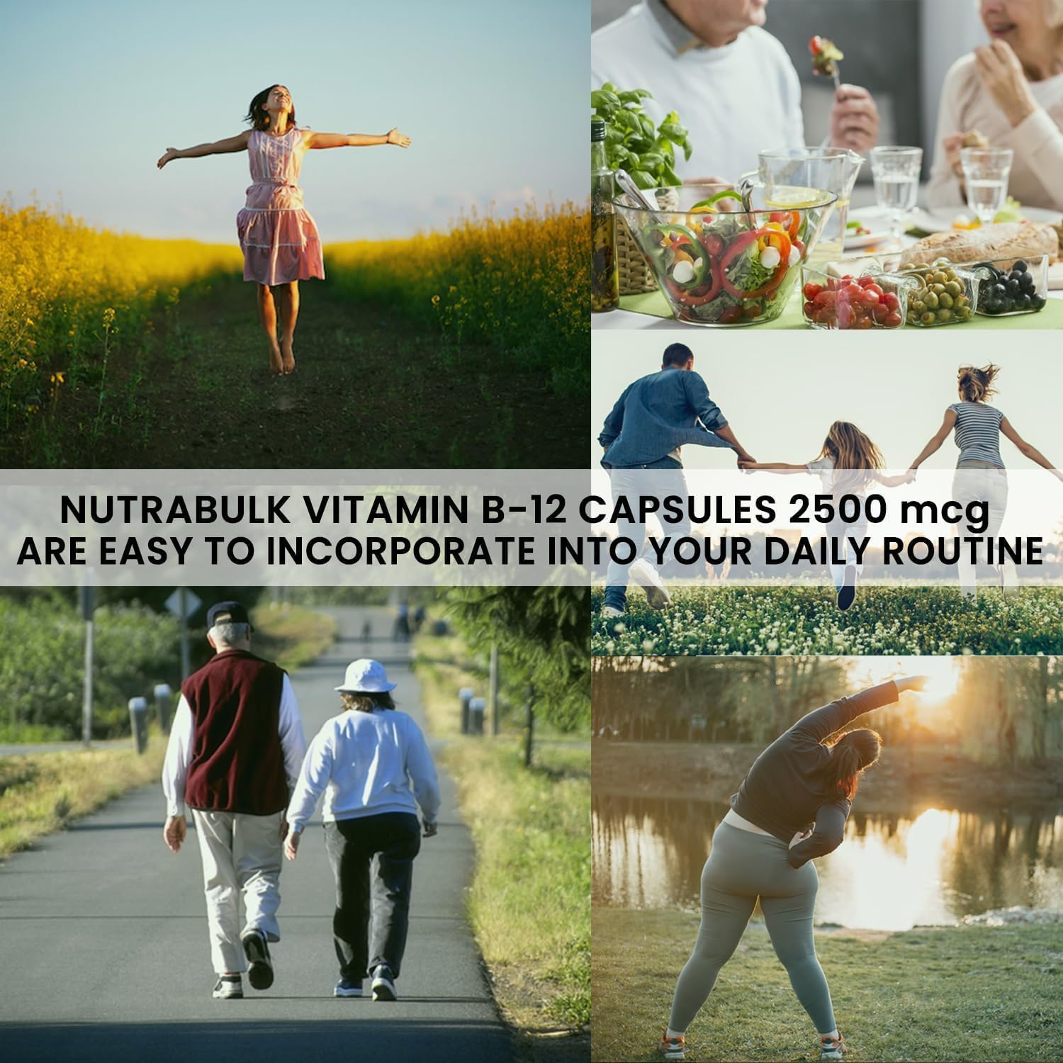 NutraBulk Vitamina B-12 Cápsulas de 2500 mcg Micro-Pastilla  Apoya el bienestar cognitivo y general  Sabor a cereza – Tabletas sublinguales (250