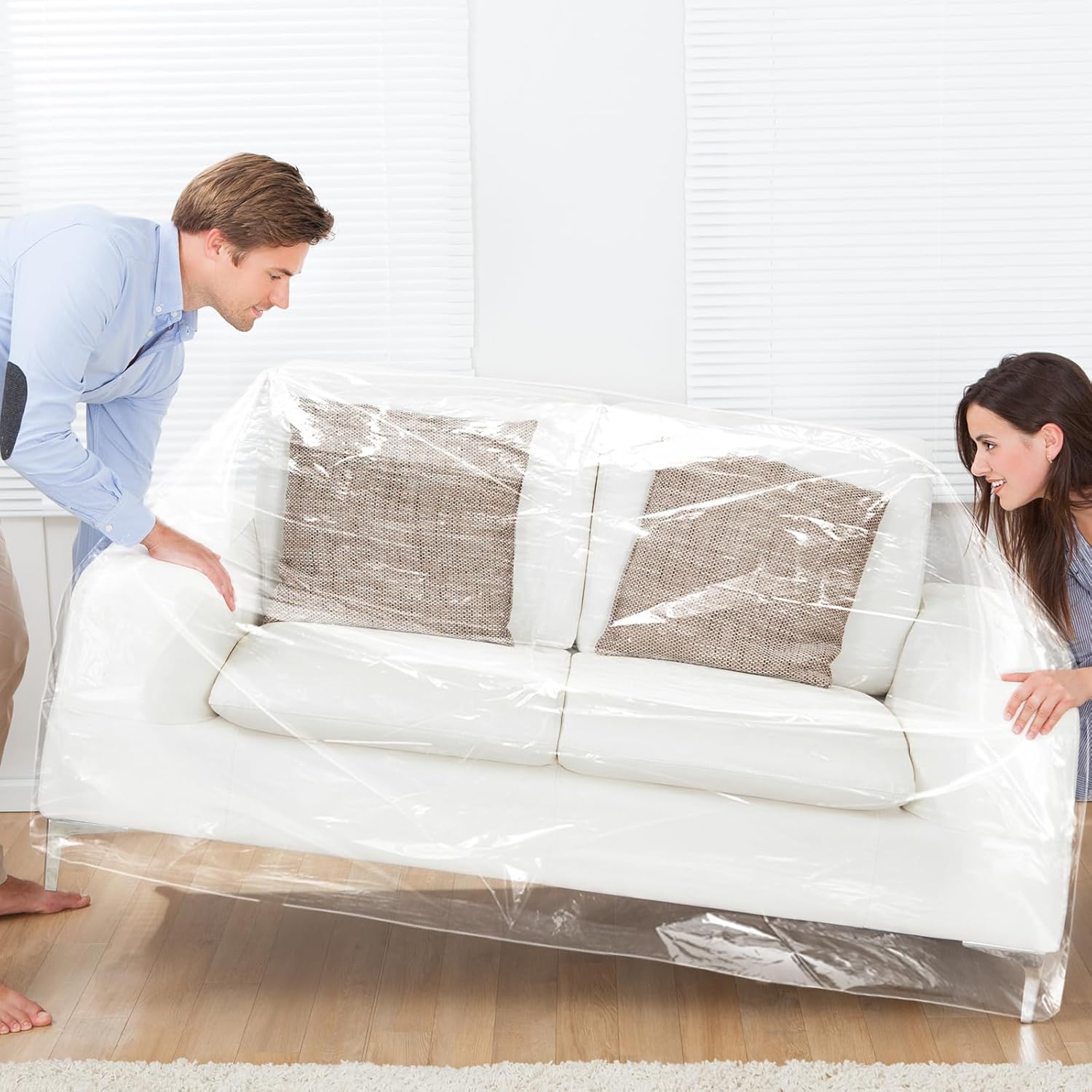 Tudomro Funda para silla de plástico para exteriores, impermeable, a prueba de polvo, funda de sofá de plástico transparente para muebles, sofá,