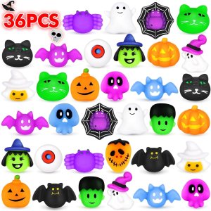 NPET 36 piezas de juguete Mochi Squishies de Halloween, juguetes esponjosos de Halloween NPET 36 piezas de juguete Mochi Squishies de Halloween, juguetes esponjosos de Halloween