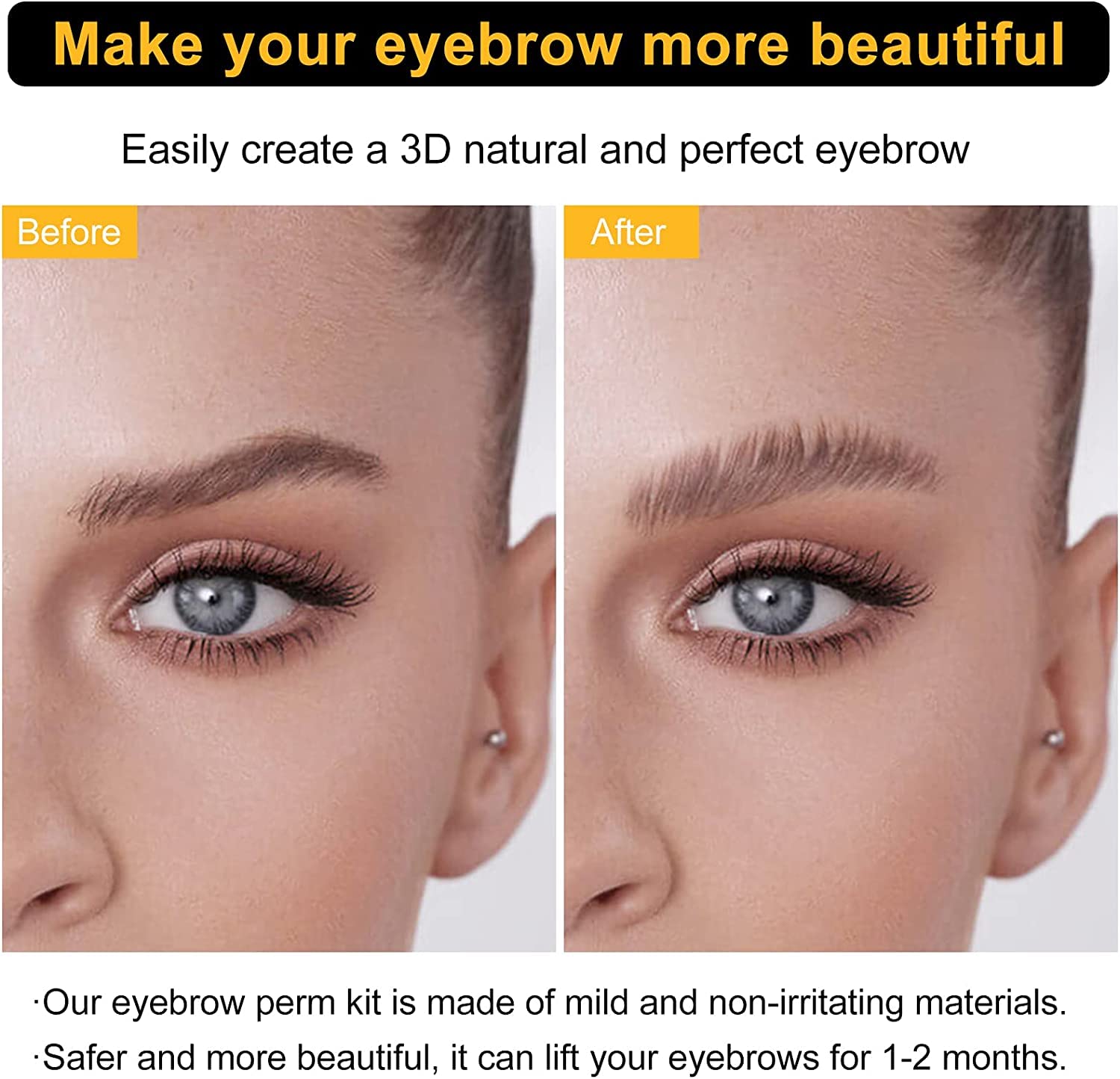 Kit de laminación de cejas, kit profesional de elevación instantánea de cejas, kit de permanente de cejas de larga duración para cejas más completas