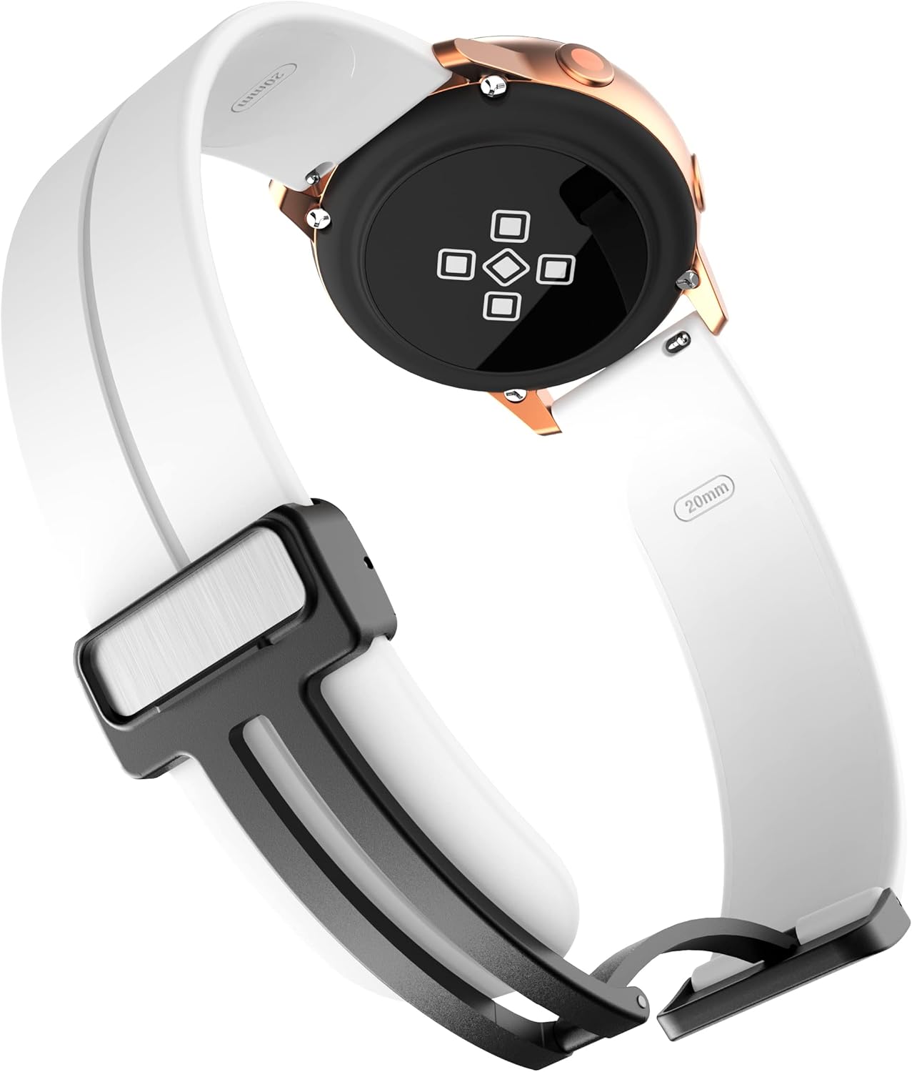 Lamshaw Correa deportiva compatible con Garmin Forerunner 965, correa de repuesto de silicona suave con hebilla magnética compatible con Garmin