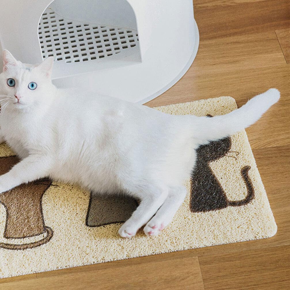 iplusmile Contenedores de plástico Alfombra para sentarse para mascotas, tapete de arena para gatos, suministros para mascotas, alfombrilla de