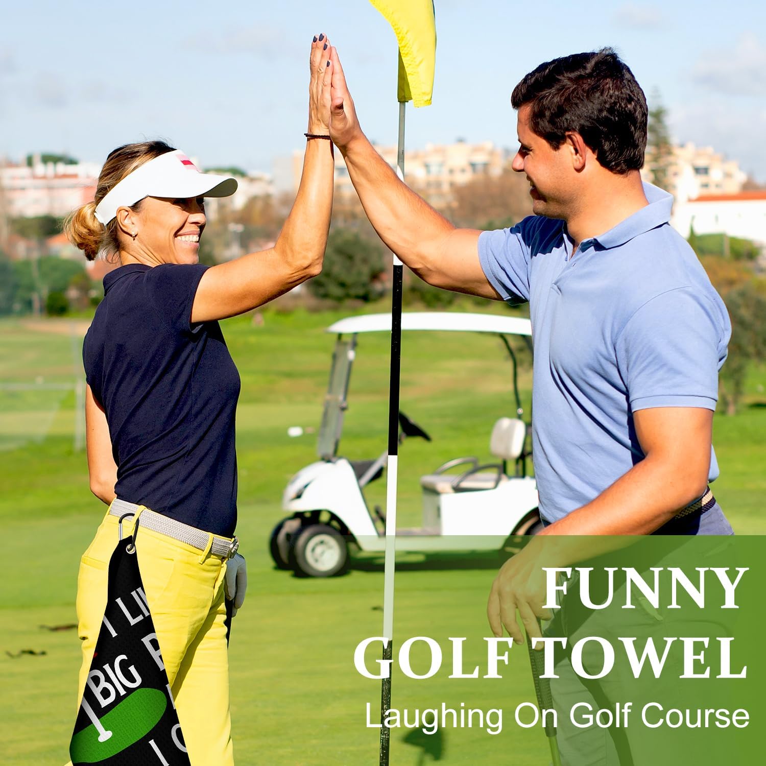 Toalla de golf con clip para bolsas de palos de golf para hombres, mujeres, accesorios de golfistas, regalos, negro, I Like Big Putts I Cannot Lie