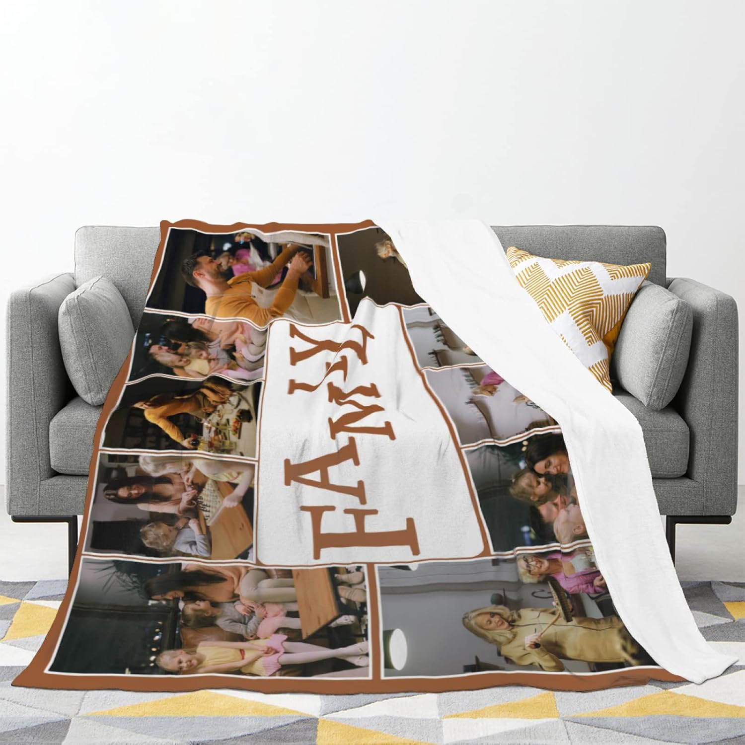 Manta personalizada con fotos, regalos personalizados hecha en Estados Unidos, manta personalizada familiar suave con 10 fotos para mujeres,