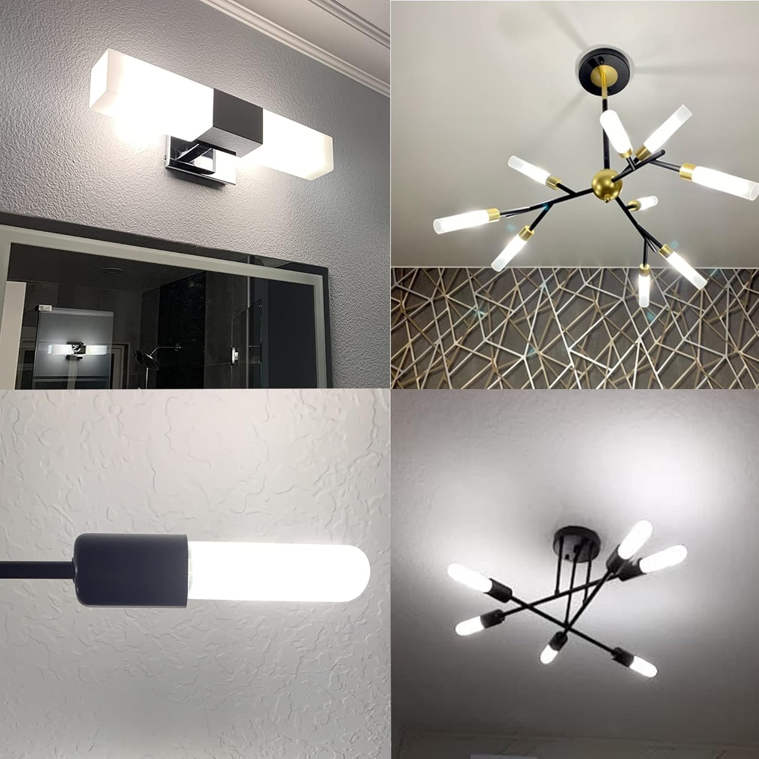 XININSUN Bombillas LED esmeriladas T10, luz diurna blanca 4000 K, bombillas LED T10 regulables, equivalente a 60-75 vatios, bombillas tubulares LED