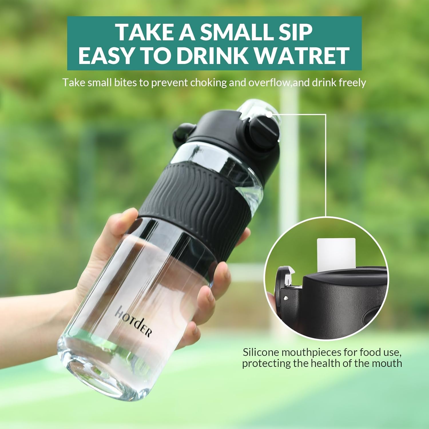 hotder Botella de agua para gimnasio, Tritan sin BPA, botella de agua deportiva de 27 onzas (paquete de 1)