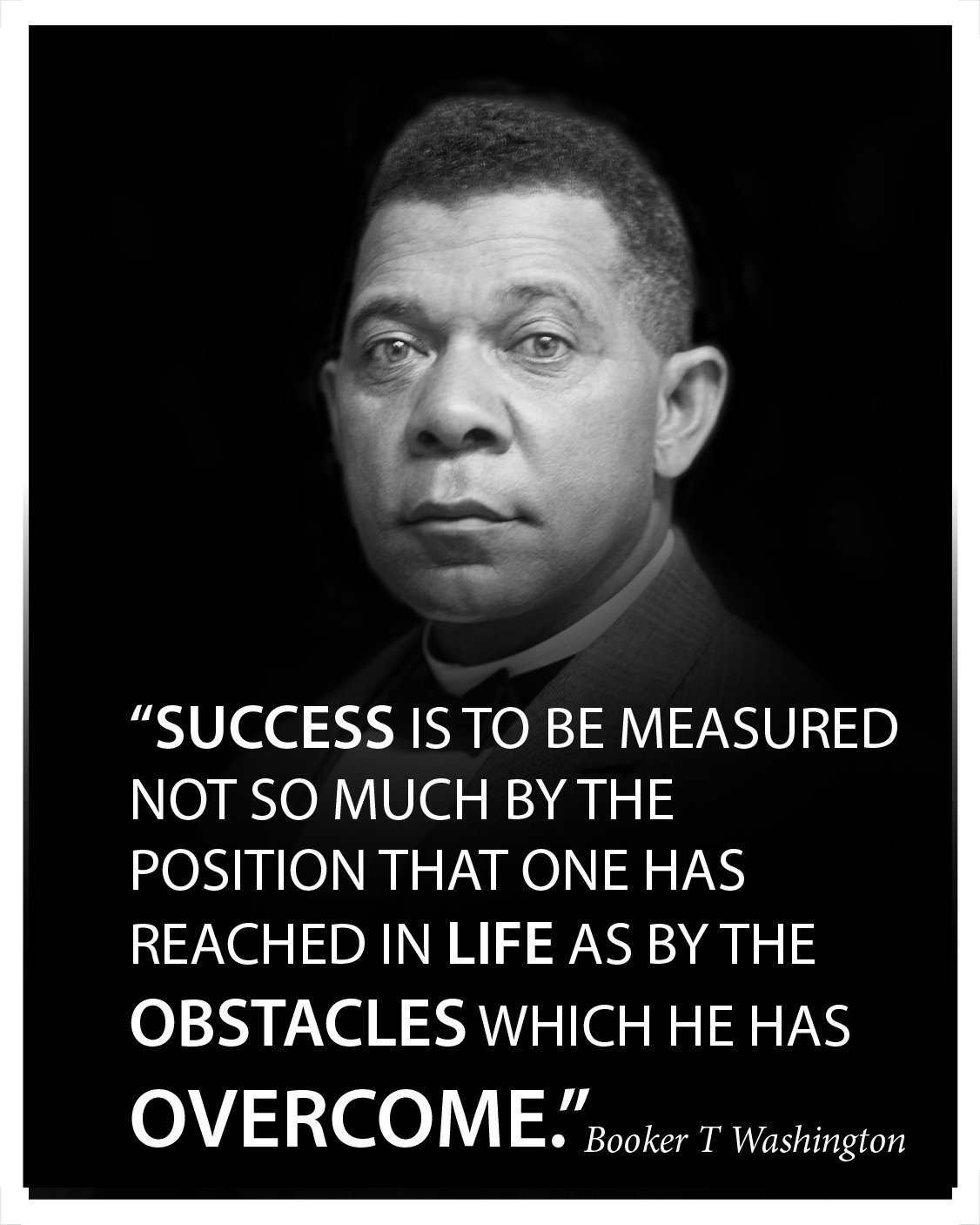 El éxito se mide con un famoso retrato de póster de cita por Booker T Washington decoración motivacional para aulas escolares, bibliotecas, salas de
