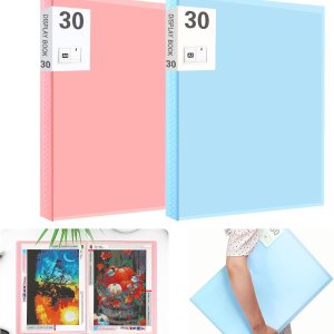 UPINS Libro de almacenamiento de pintura de arte de diamante A3 para kits de pintura de arte de diamantes, paquete de 2 30 páginas, cartera de UPINS Libro de almacenamiento de pintura de arte de diamante A3 para kits de pintura de arte de diamantes, paquete de 2 30 páginas, cartera de