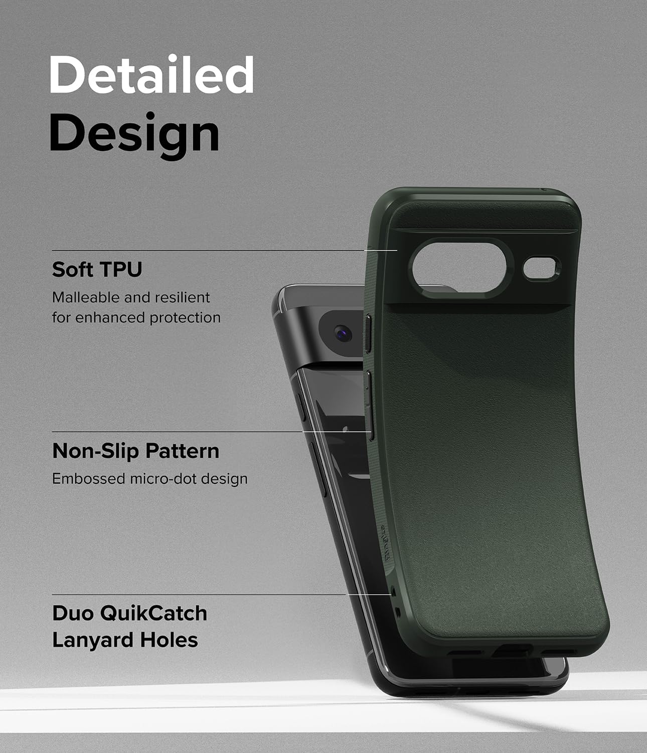 Ringke Onyx Se siente bien en la mano Compatible con Google Pixel 8, tecnología antihuellas que evita manchas grasas, agarre mejorado