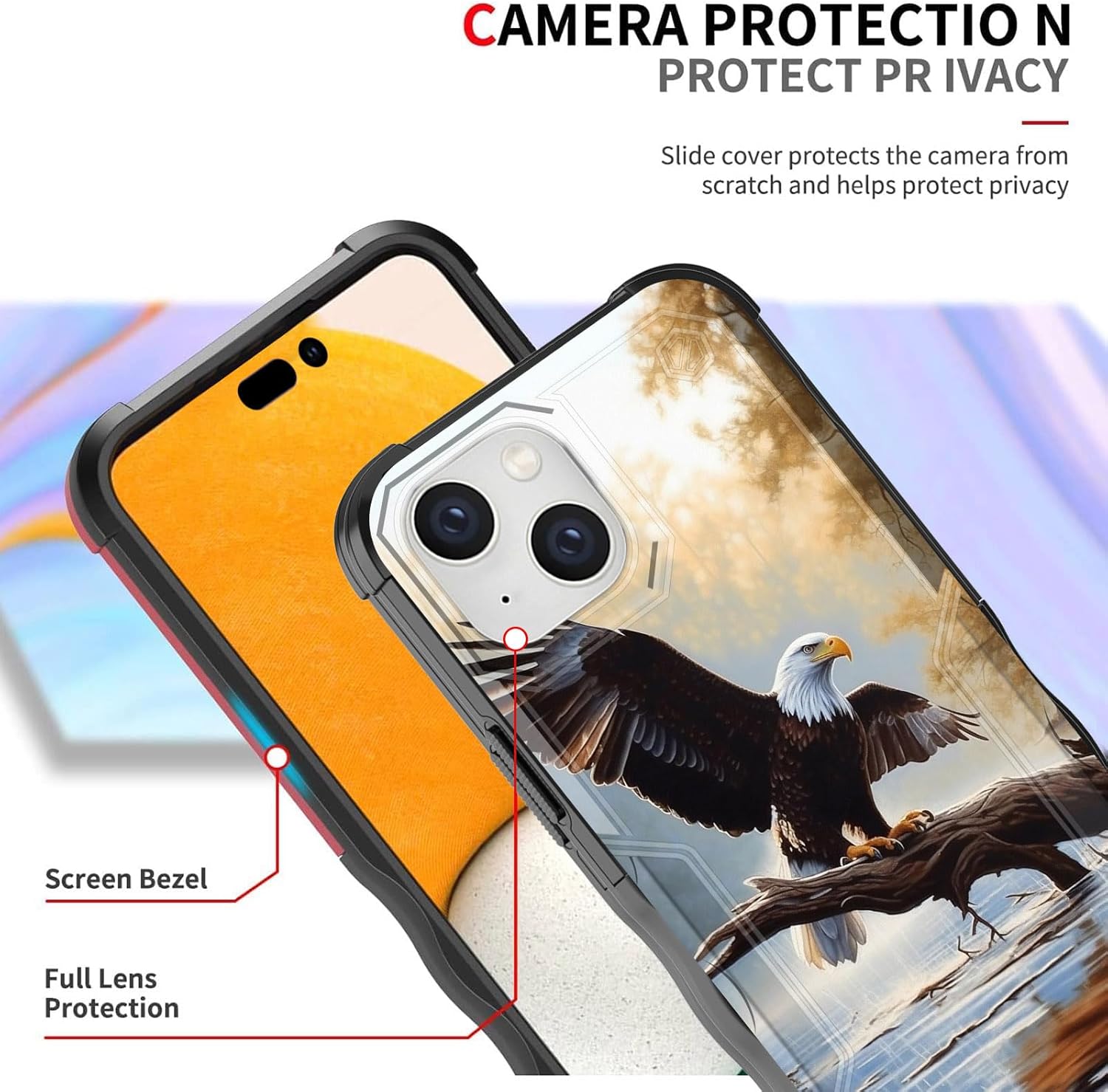 Funda para iPhone 15 Plus, doble capa, protección contra caídas de grado militar de 10 pies, antideslizante, resistente a prueba de golpes, para