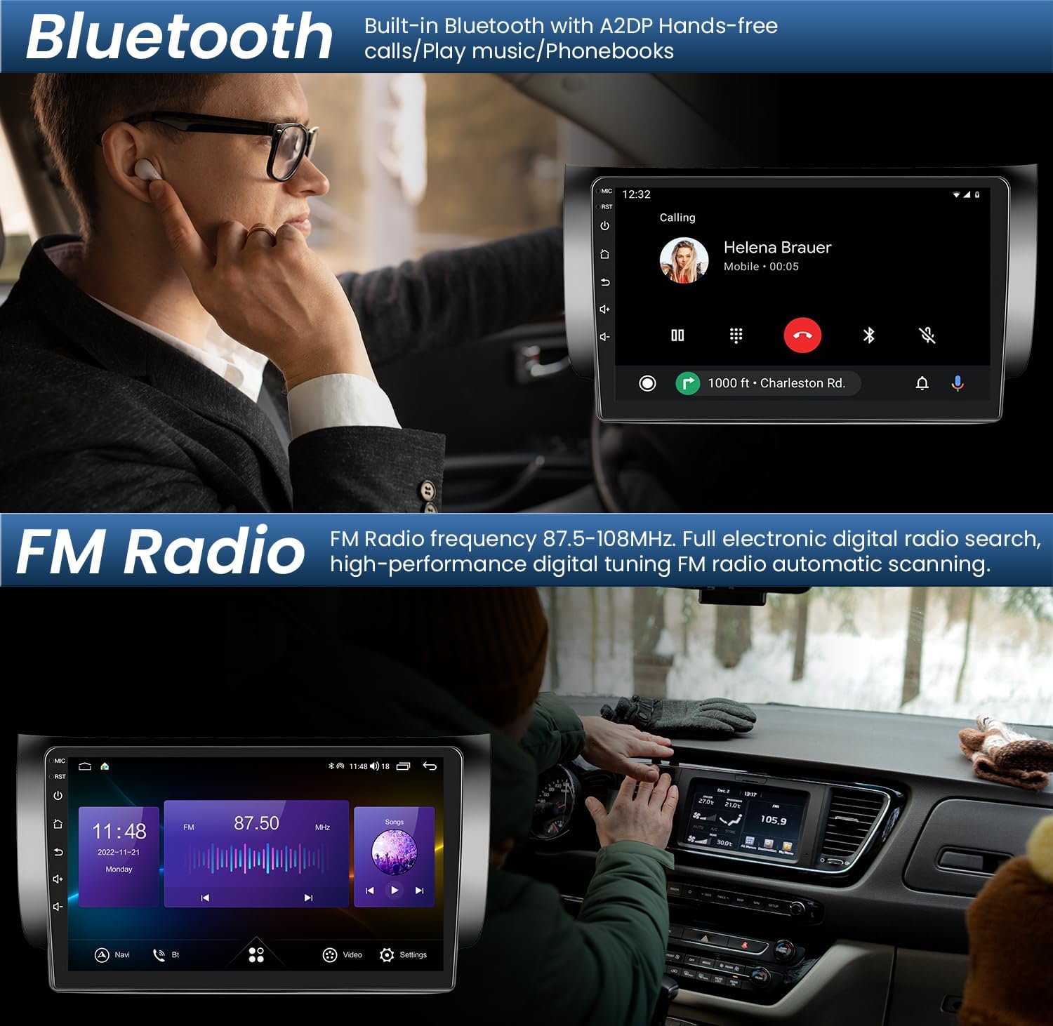 Estéreo de coche de 4 núcleos 2+32G para Nissan Sentra 2013-2017, pantalla táctil de 10.1 pulgadas con CarPlay y Android Auto, con cámara de