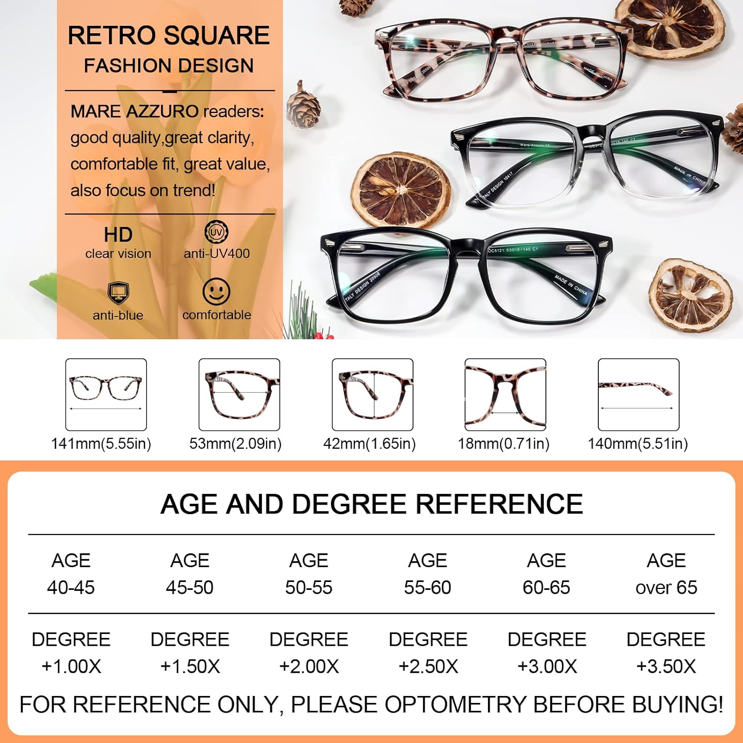 MARE AZZURO Lentes de lectura bifocales fotocromáticos para mujer, luz azul, para lectura al aire libre, 1.0, 1.25, 1.5, 1.75, 2.0, 2.25, 2.5, 2.75,