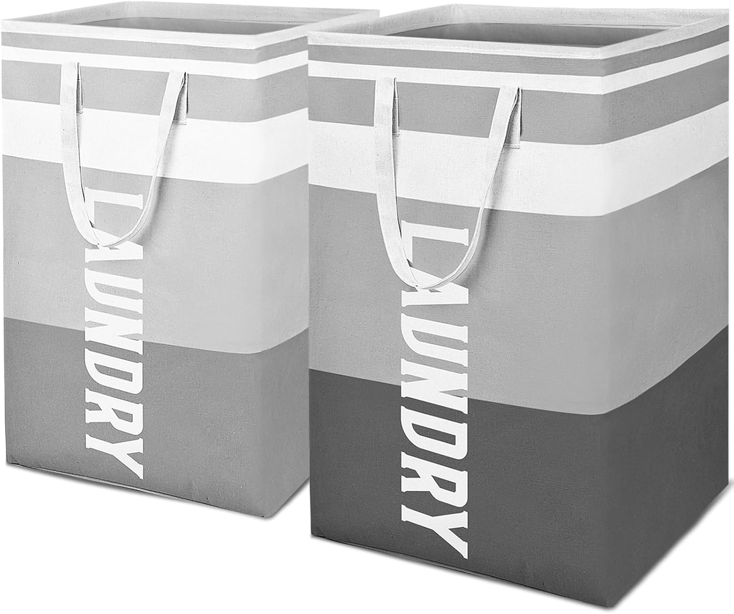 Paquete de 2 cestas para la ropa sucia de 75 litros plegables e impermeables con asas de fácil transporte, cestas de ropa alta independientes para