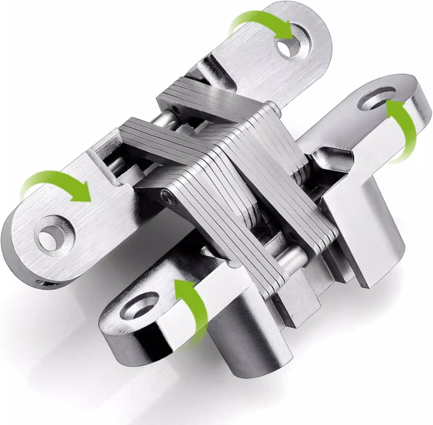 Bisagra cruzada 180 grados 4 núcleo de acero inoxidable bisagra bisagra oculta se utiliza para ocultar puertas, armarios, cajas de madera, mesas de