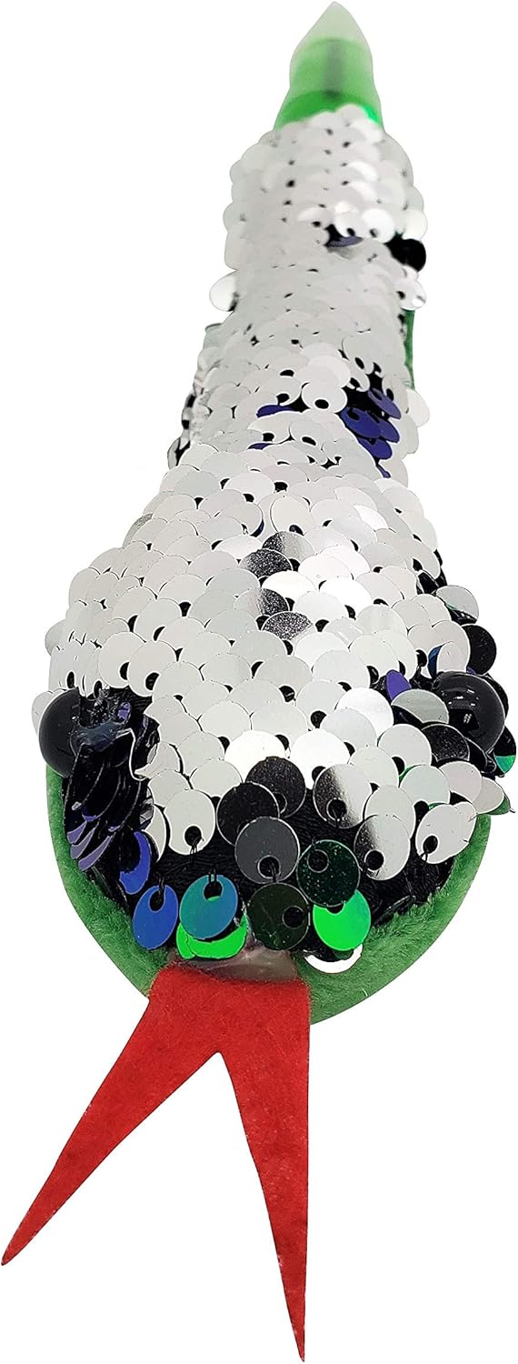 Bolígrafo de serpiente de lentejuelas verdeazul a plateado de 8 pulgadas, bonito juguete de peluche suave (paquete de 6) (serpiente de sequina, 6,