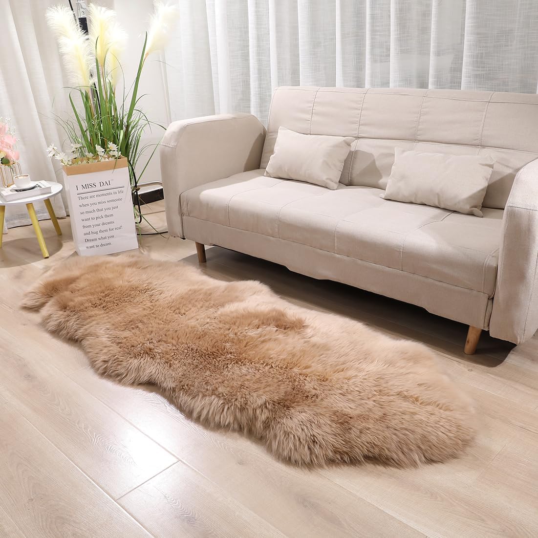 Alfombra mullida de piel de oveja auténtica, mullida y peluda, alfombra de pelo suave para oración, funda de asiento para silla, dormitorio, sala de