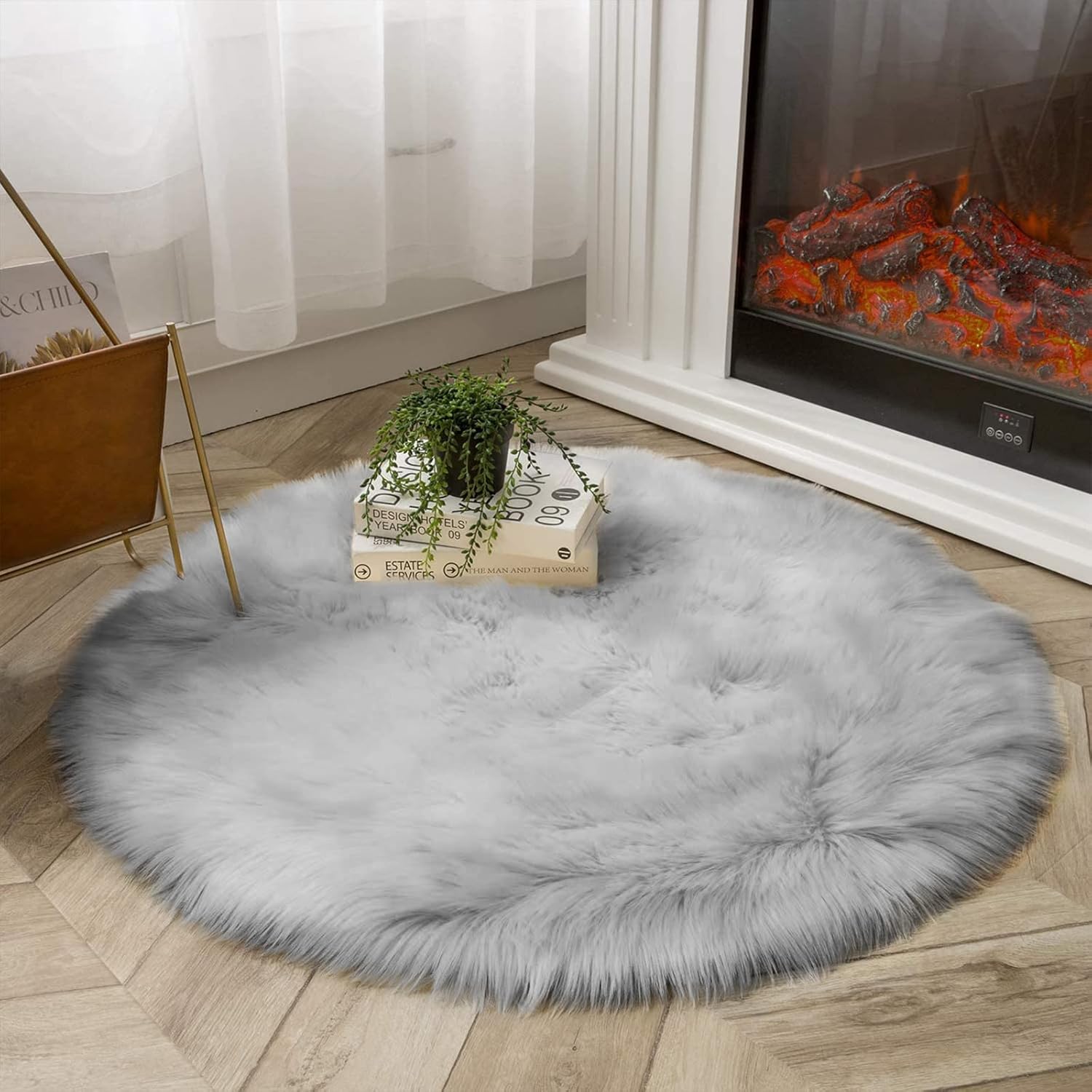 Latepis – Tapete rectangular de piel sintética tipo lana de oveja suave, lujosa, esponjosa y lavable para sala de estar, dormitorio, habitación de