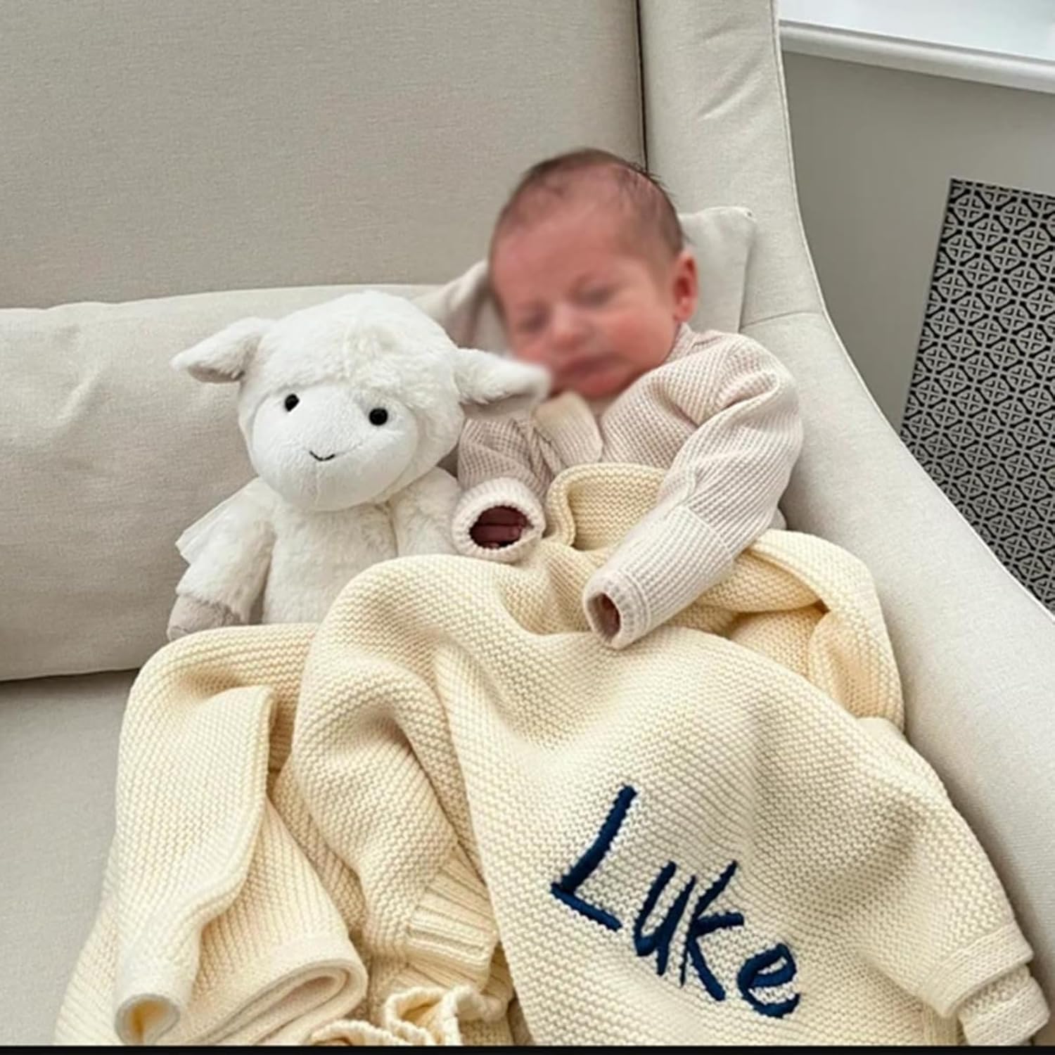 Manta de bebé bordada personalizada para niña, productos hechos a mano, manta de bebé con nombre, manta suave para cochecito con nombre bordado,