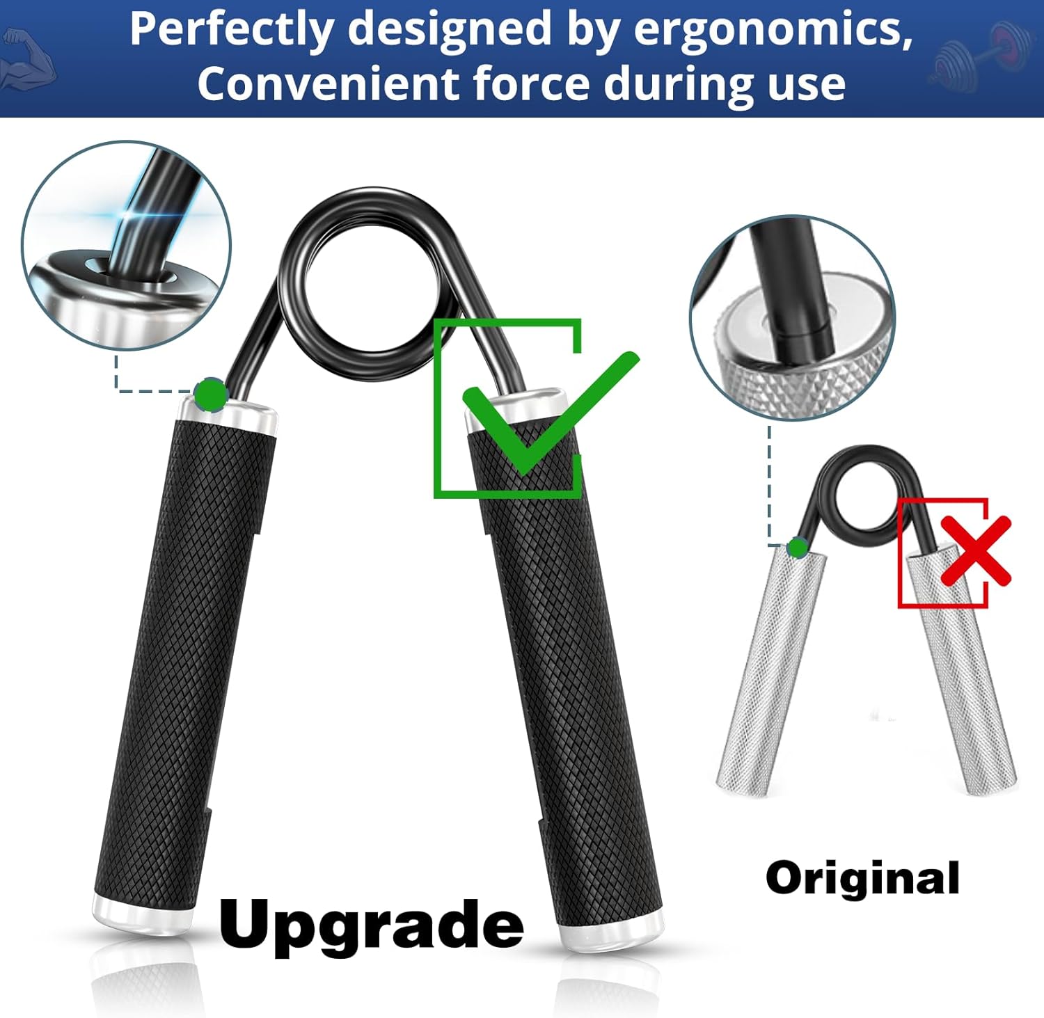 KDG Grip Strength Trainer 4 Pack,50LB-200LB Rubber Metal Hand Grip Strengthener,Non-Slip Forearm Exerciser, Heavy-Duty Hand GripperHand Exerciser