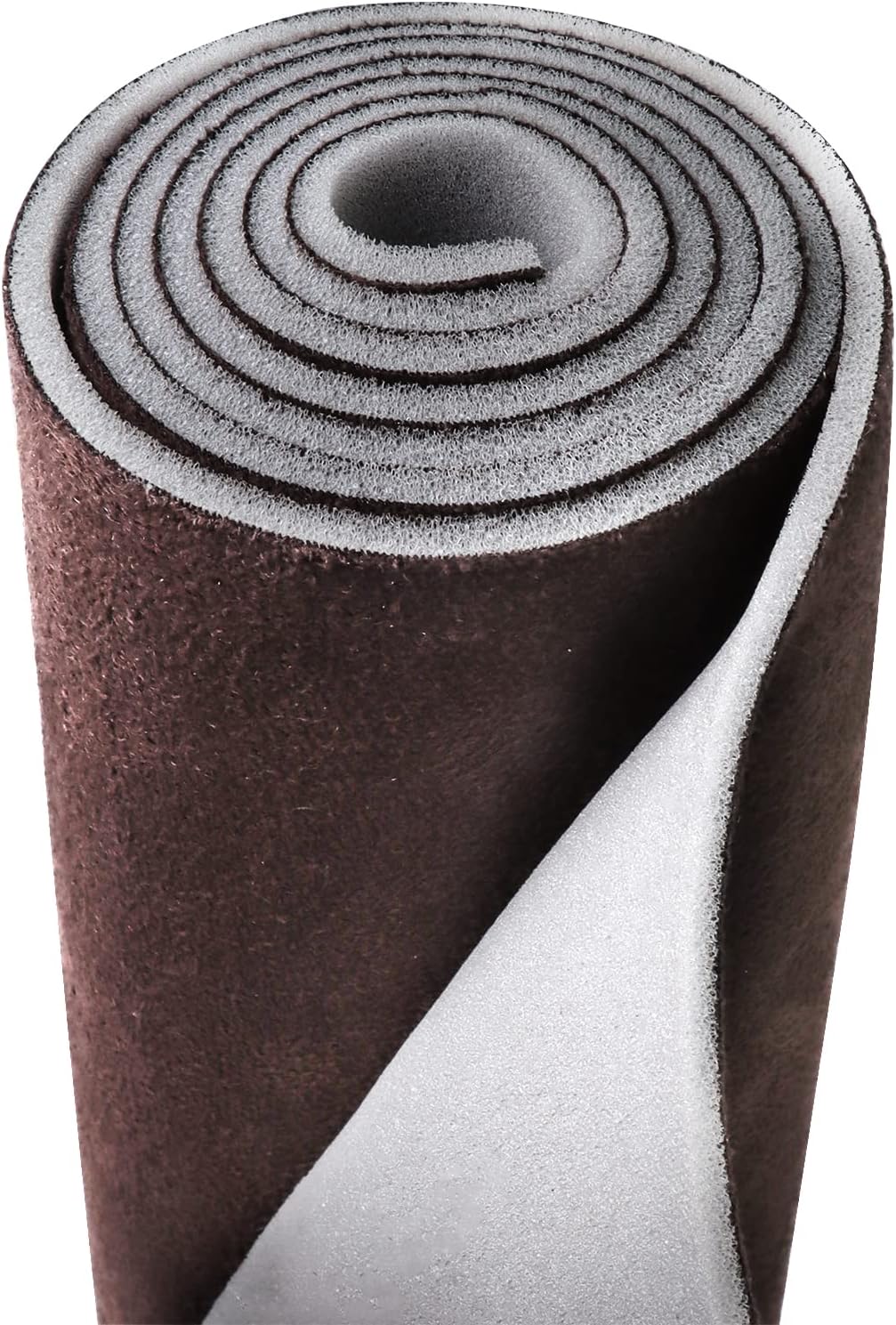 Revestimiento de tela de gamuza color chocolate, material de microgamuza con respaldo de espuma de repuesto para techo de automóvil, caravana, SUV,
