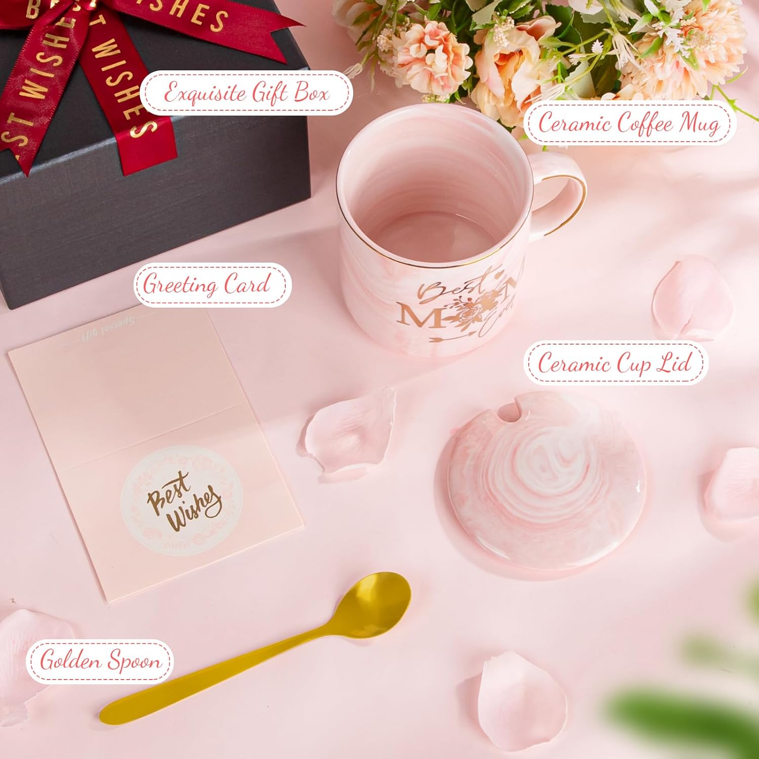 Biching Regalos para el día de la madre para mamá de hija e hijo, regalos de Navidad para la mejor mamá del mundo, regalos de cumpleaños para mamá,