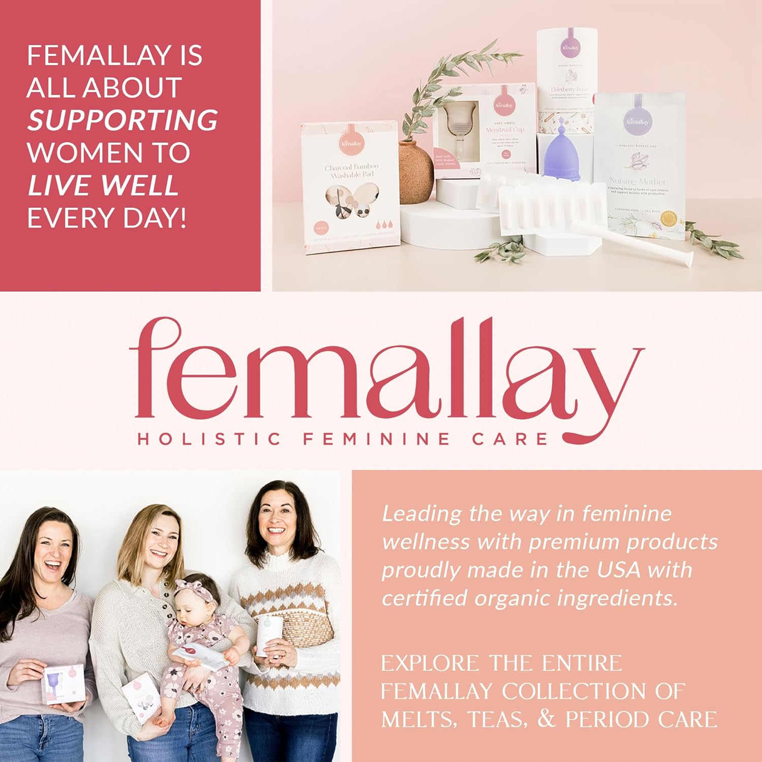 Femallay Country Getaway – Paquete de supositorios hidratantes, supositorios 100% naturales para olor vaginal y sequedad, 14 derretidos perfumados