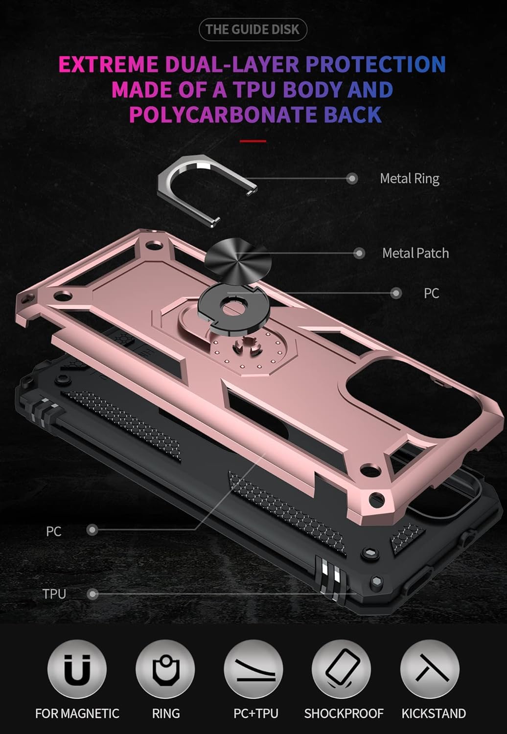 Funda protectora para Xiaomi Redmi Note 10, para Xiaomi Redmi Note 10S, funda para teléfono móvil con soporte magnético, funda de protección