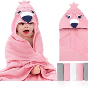 SYNPOS Toallas de baño para bebé con capucha, toalla de bebé con capucha con 5 paños – Toalla de baño para bebé ultra absorbente y sin bolitas para SYNPOS Toallas de baño para bebé con capucha, toalla de bebé con capucha con 5 paños – Toalla de baño para bebé ultra absorbente y sin bolitas para