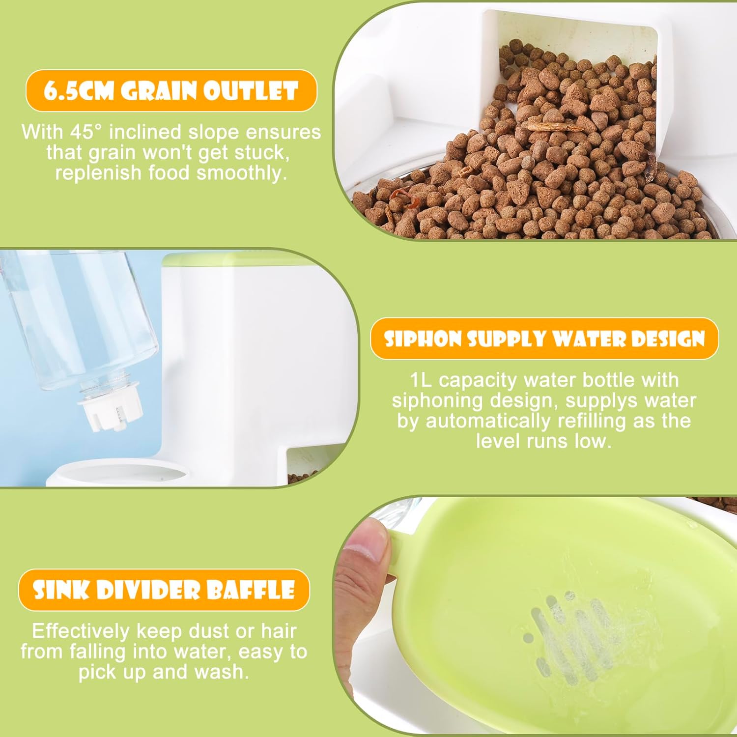 Auto Gravity – Juego de comedero y bebedero de alimentos para mascotas, dispensador automático de alimentos y dispensador de agua 2 en 1 para