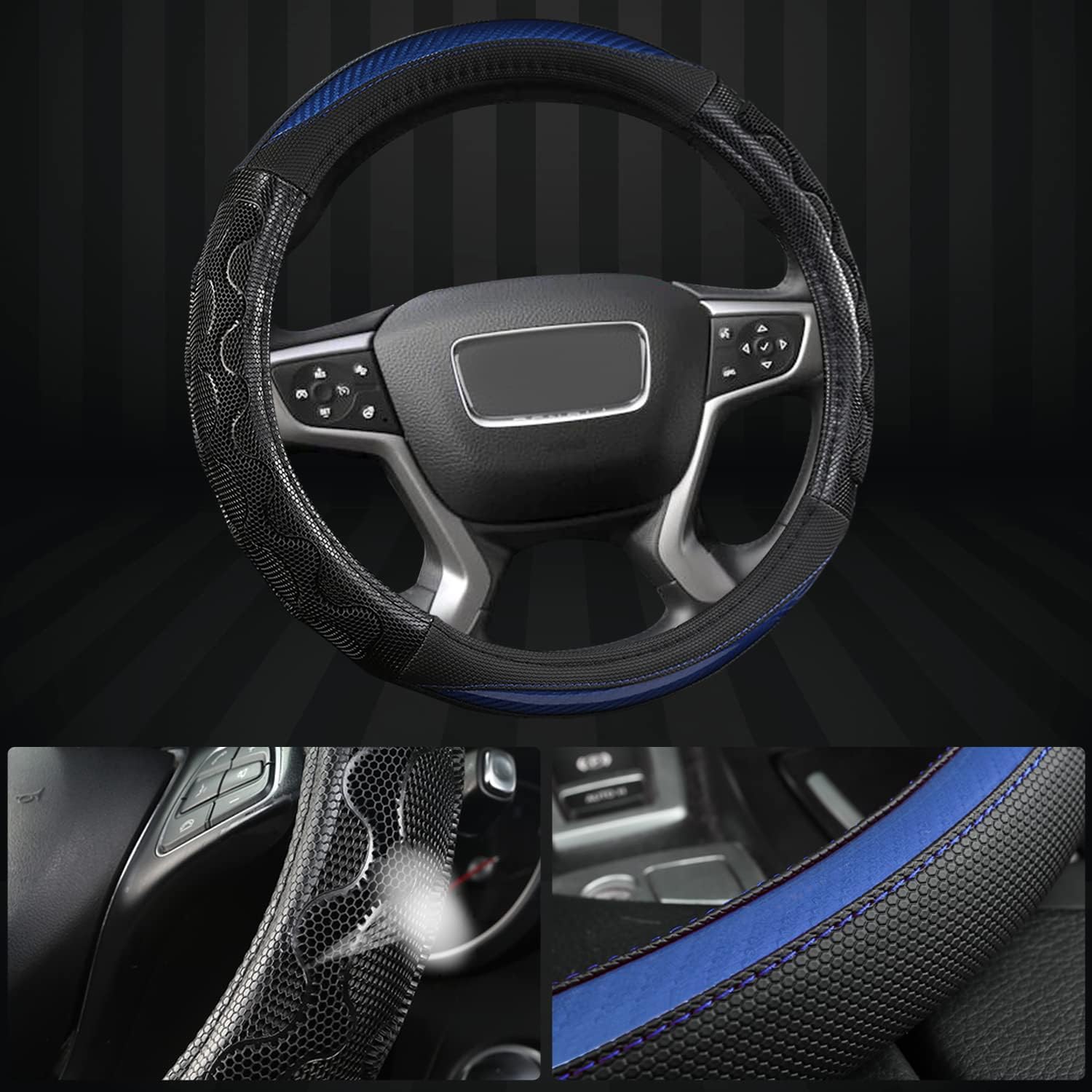 GIANT PANDA Cubierta Del Volante Para GMC Sierra, 15.5-16 Pulgadas – Azul
