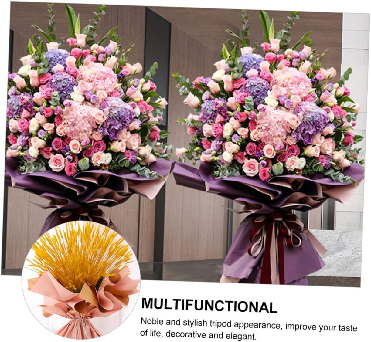 SEWACC Soporte de columna de jarrón de metal, 1 unidad, estante de flores de plástico, mesa de comedor blanca, soporte para maceta de flores