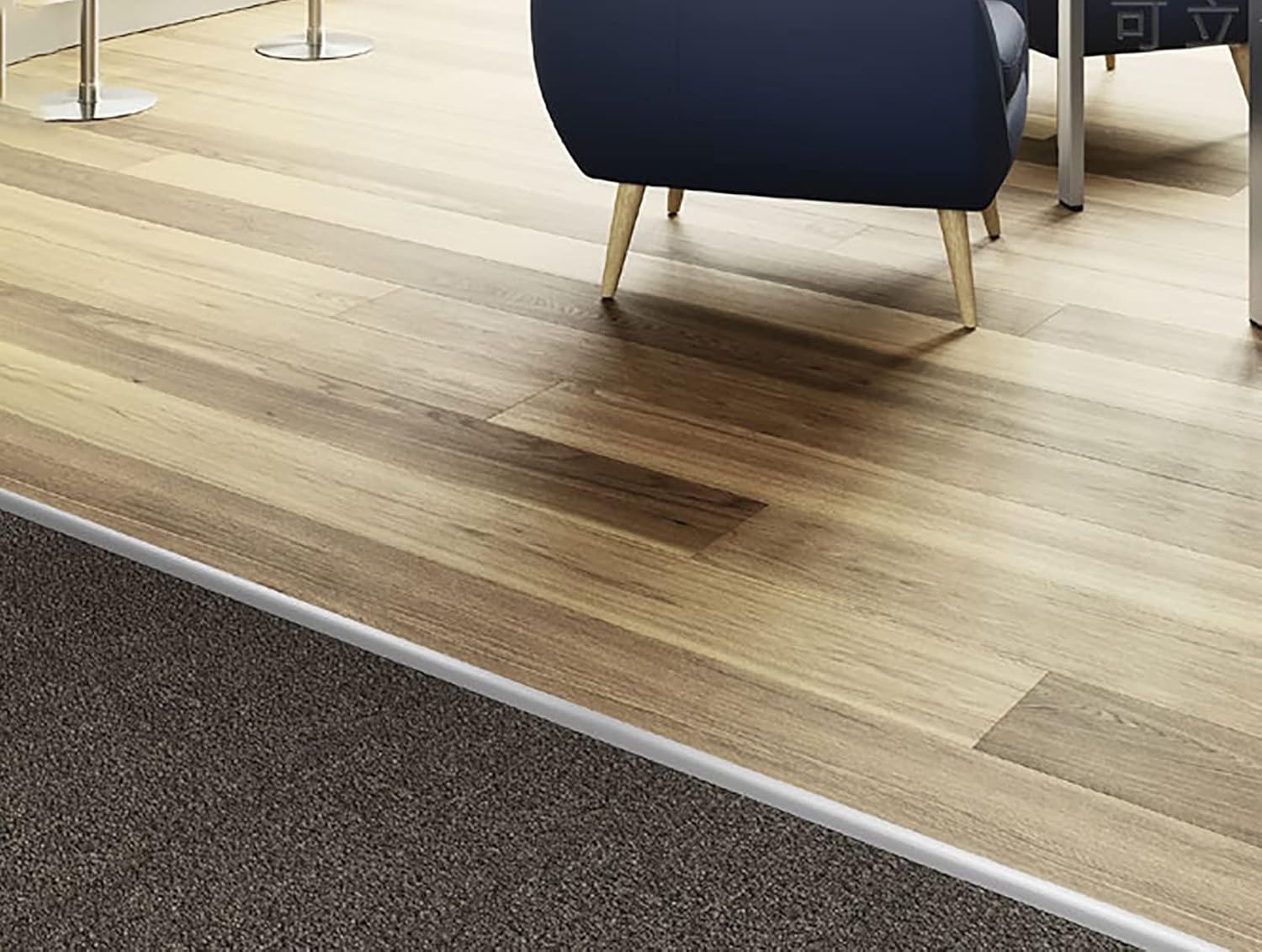 Tira de umbral plano para sillín de pelar y pegar, tiras de transición de aluminio de 1.6 in de ancho, de madera a azulejo, piso a laminado (color
