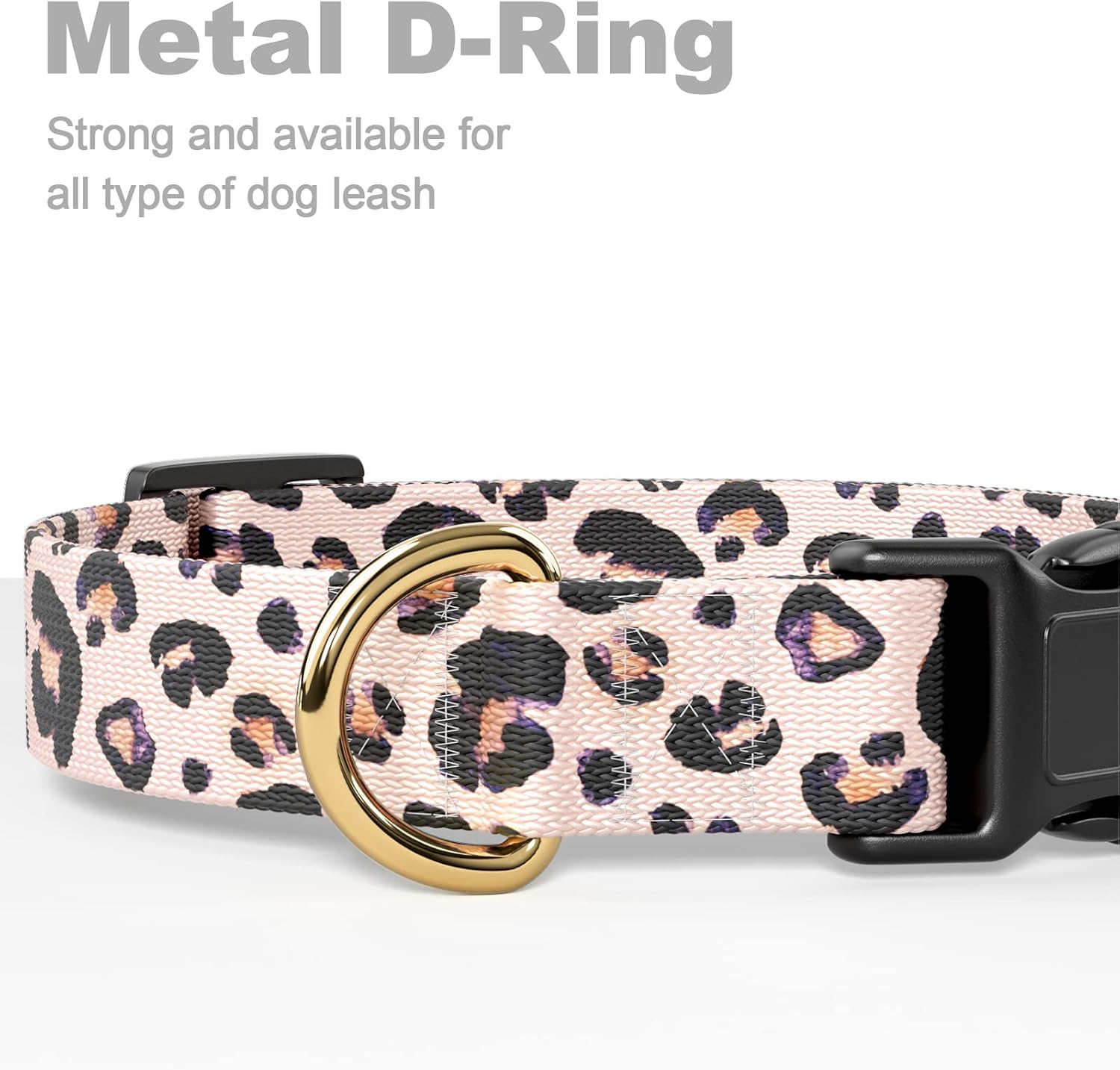 Rnivvi Collar de perro, collar ajustable personalizado para perros pequeños, lindo collar de leopardo para cachorros machos y hembras, collares