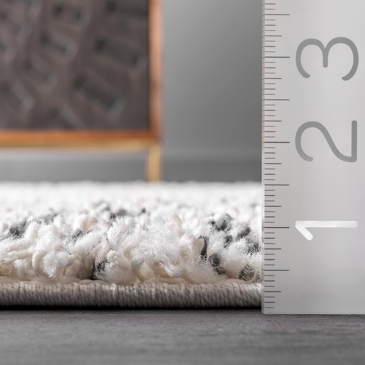 nuLOOM Lacey – Alfombra geométrica marroquí de pelo largo, 9 x 12 pulgadas, color blanco roto