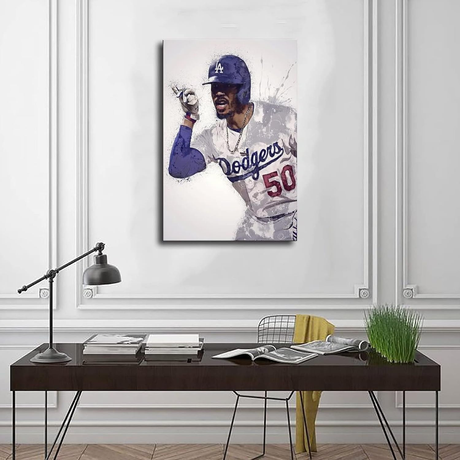 TUBALU Mookie Betts – Póster de béisbol, arte de pared, pintura impresa para sala de estar, dormitorio, sin marco 12 x 18 pulgadas (11.8 x 17.7 in)