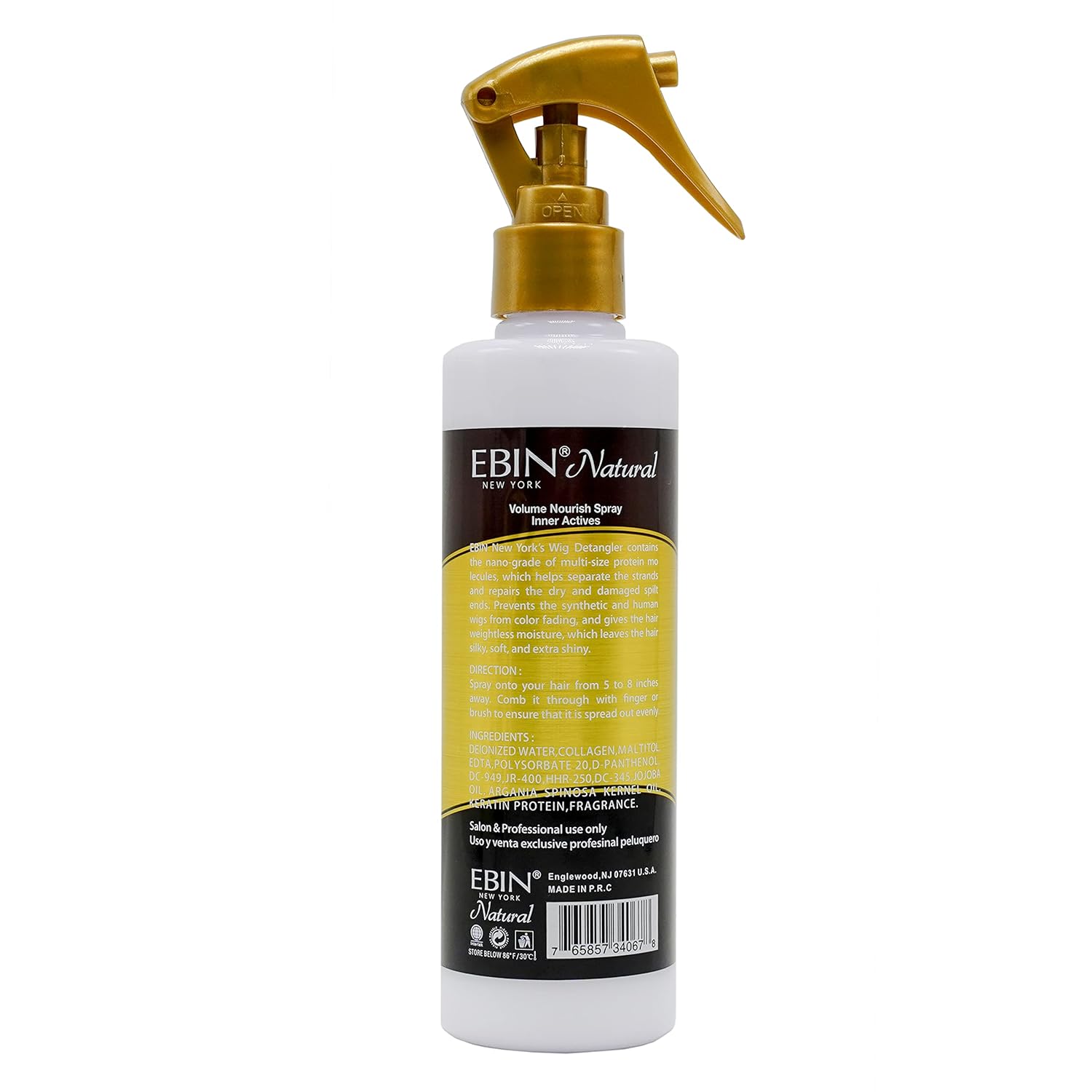 EBIN NEW YORK 5 Second Detangler – Aceite de argán marroquí infundido  Humedad instantánea y acondicionador ligero  Suaviza, suaviza y añade brillo