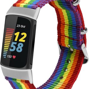 Correas tejidas compatibles con Fitbit Charge 5, correa de reloj de tela de secado rápido para mujeres y hombres, correa de repuesto ajustable para Correas tejidas compatibles con Fitbit Charge 5, correa de reloj de tela de secado rápido para mujeres y hombres, correa de repuesto ajustable para