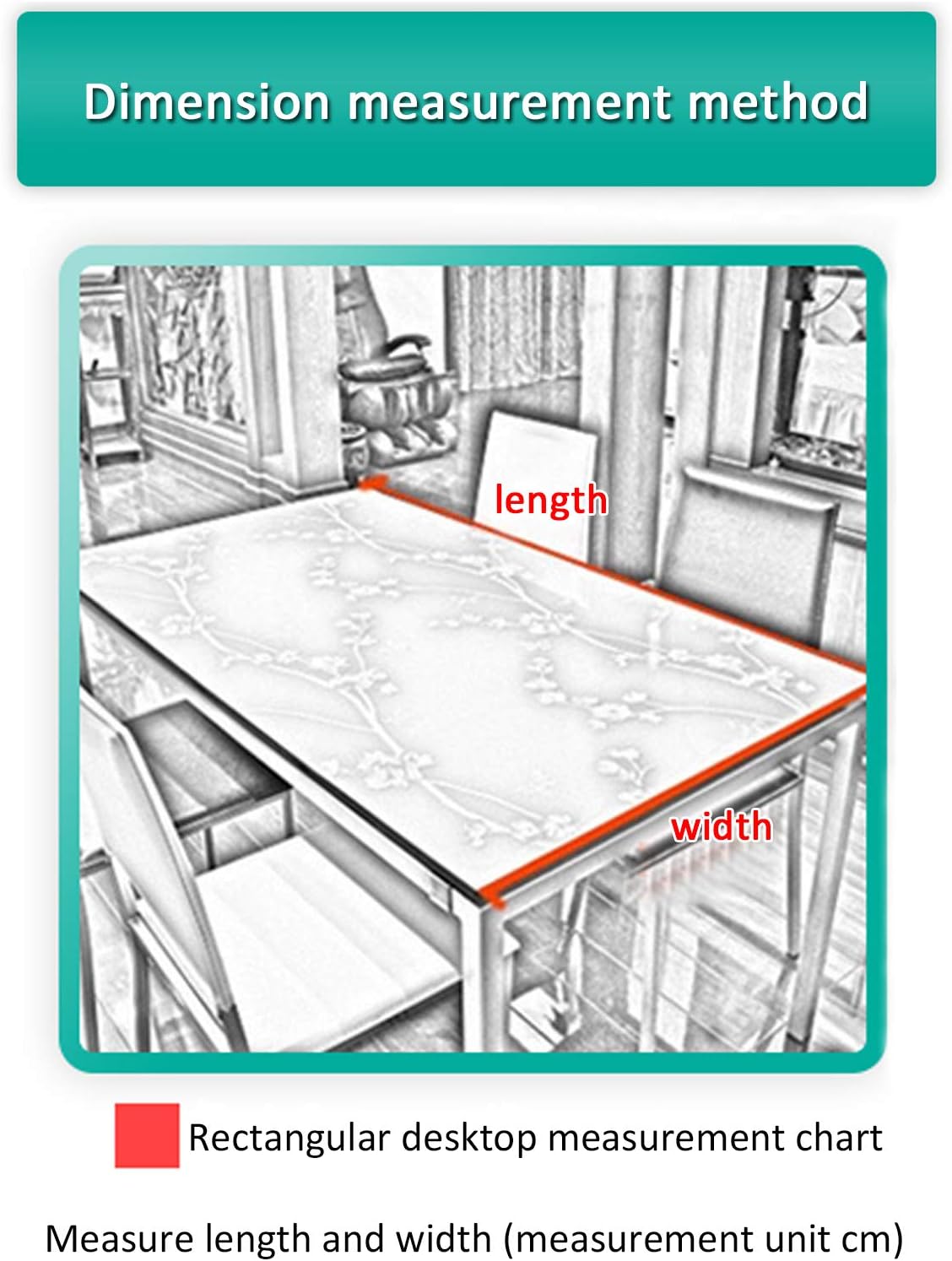 Protector de mesa transparente rectangular mate de 0.059 pulgadas, protector de mesa de PVC, impermeable, para mesa de comedor, mesa de comedor,