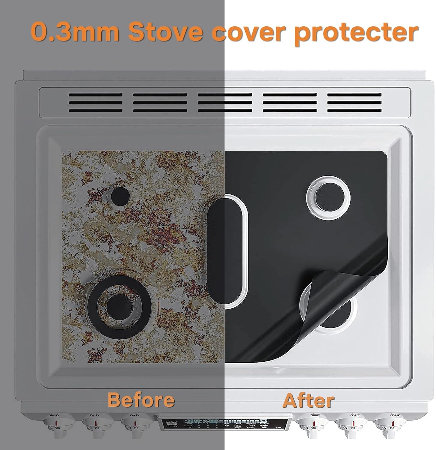 Protectores para estufas de gas, protector de 0.012 in, cubiertas para quemadores de estufa de gas, 3 protectores de alfombrilla de estufa con 2