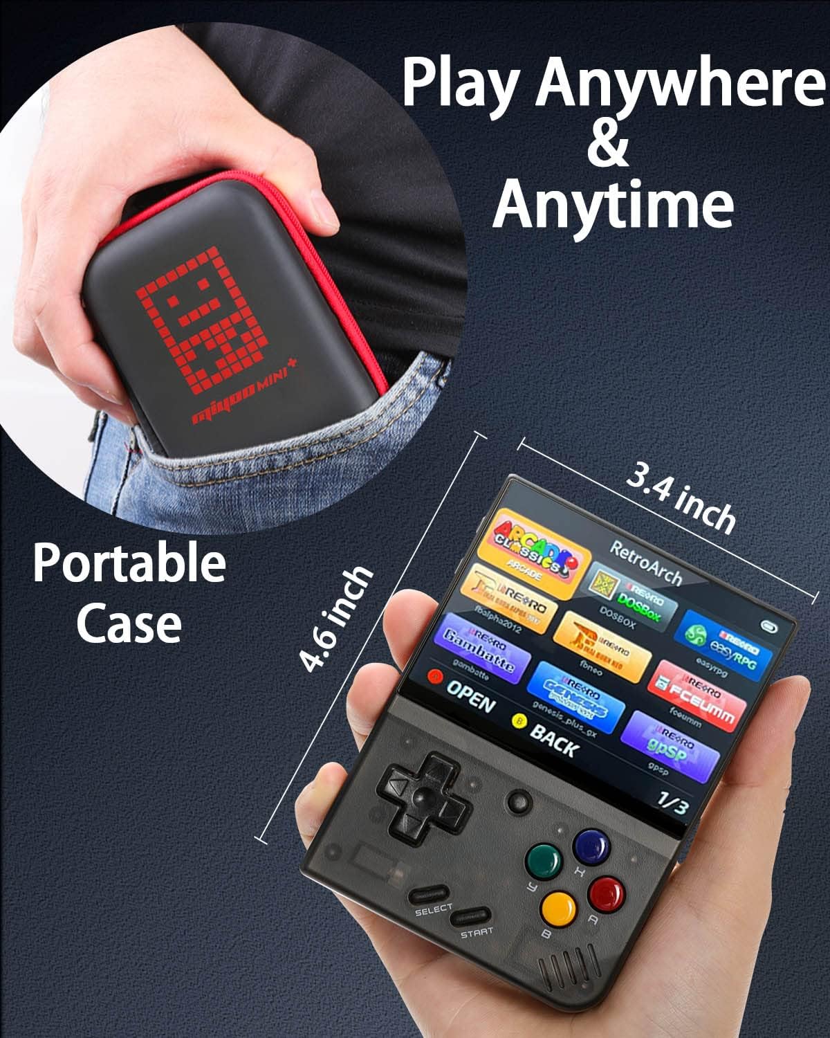 Miyoo Mini Plus, consola de juegos de mano retro con tarjeta TF de 64G, compatible con más de 10000 juegos, emulador de consola de juegos portátil