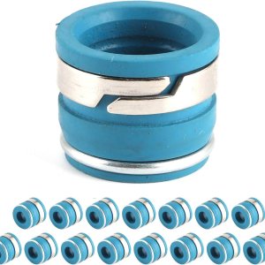 Sellos de vástago de válvula, 16 piezas de sellos de aceite de vástago de válvula, juego de sellos de vástago de válvula, fluorubber excelentes Sellos de vástago de válvula, 16 piezas de sellos de aceite de vástago de válvula, juego de sellos de vástago de válvula, fluorubber excelentes