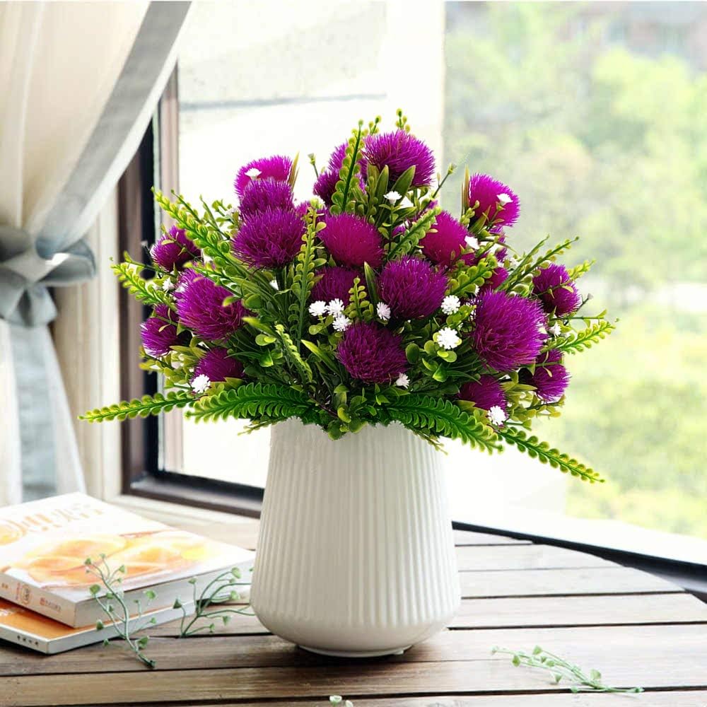 Decoración de plantas artificiales de diente de león, flores de plástico falsas, arbustos, hierba para interiores y exteriores, hogar, jardín, boda,