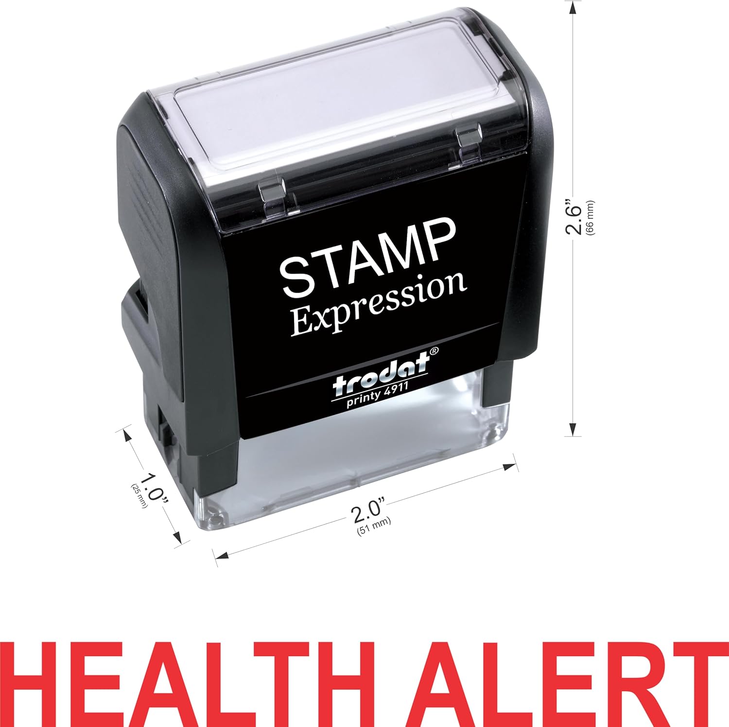 StampExpression – Sello de goma autoentintado médico Health Alert – Tinta roja (A-5998)