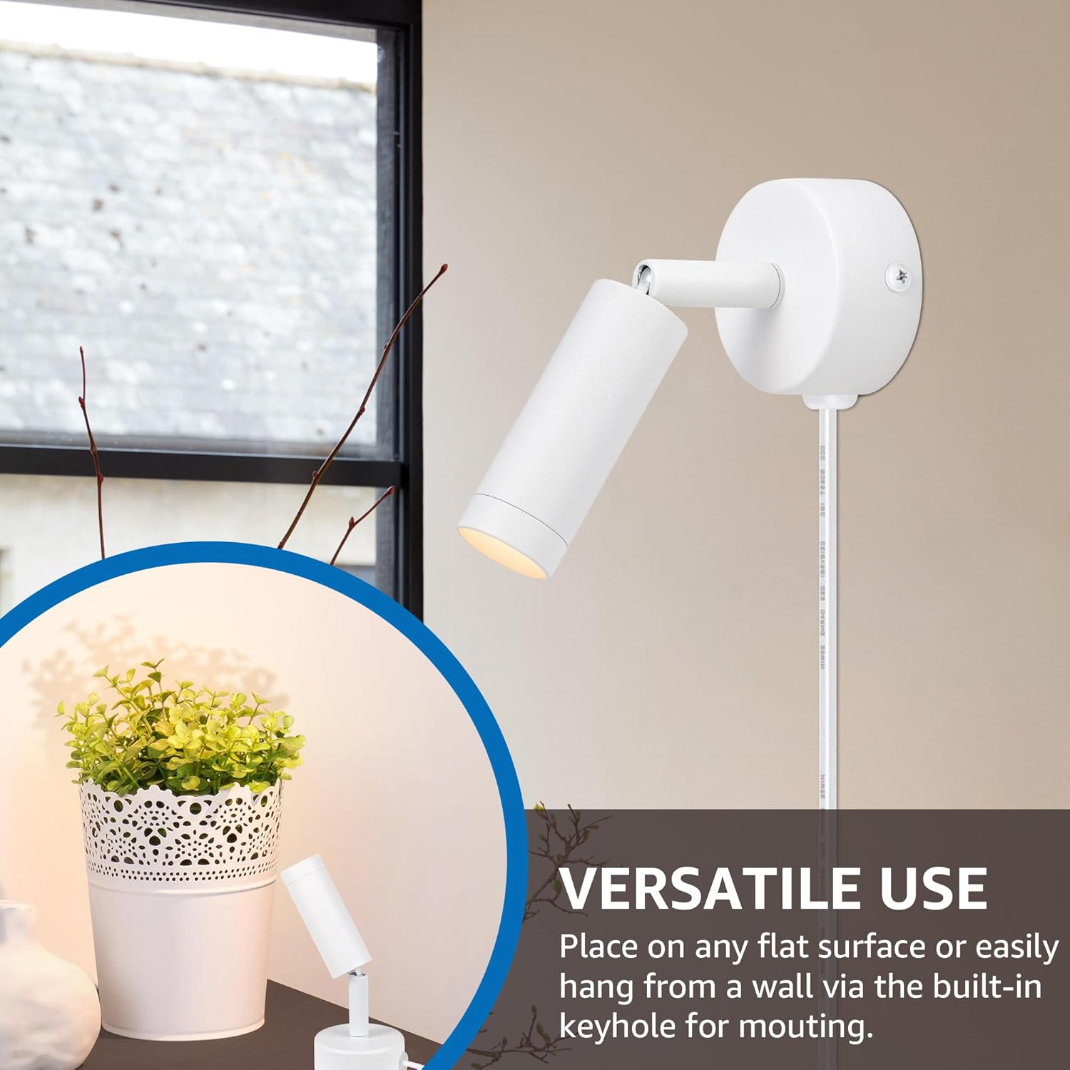 SUNVIE Focos LED para interiores de 3 W, focos de luz interior con función de memoria, 3000 K4000 K5000 K, iluminación ascendente interior de 120 V,